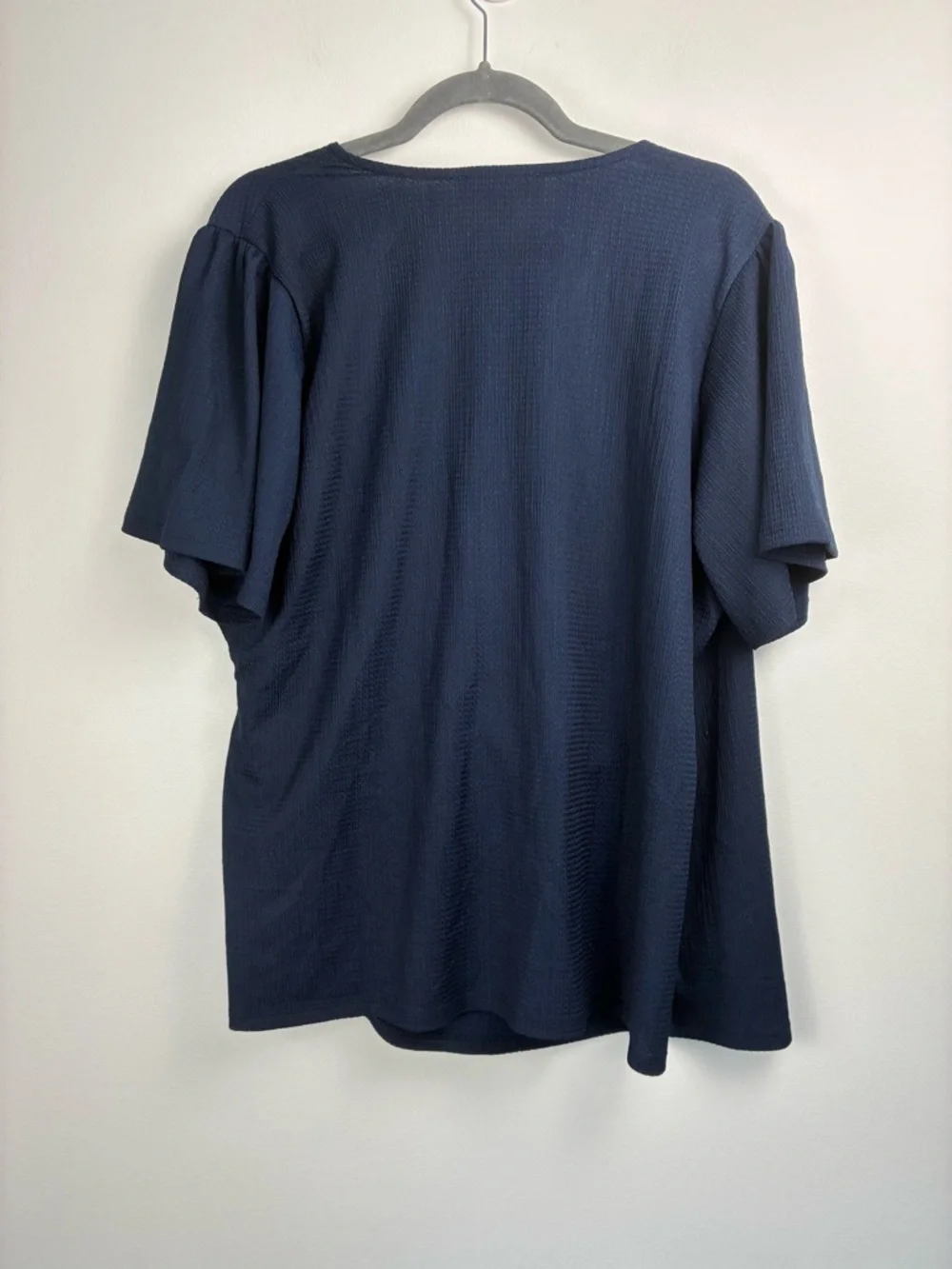 Michael Kors Wrap Style Top | Navy Blue | Buckle Detail - Picture 4 of 5